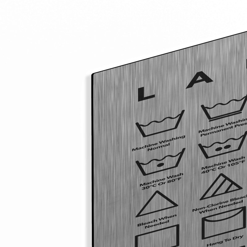 «Laundry Symbols» par Seven Trees Design, art mural en métal, 12 po x 16 po, H 36 po x l 24 po