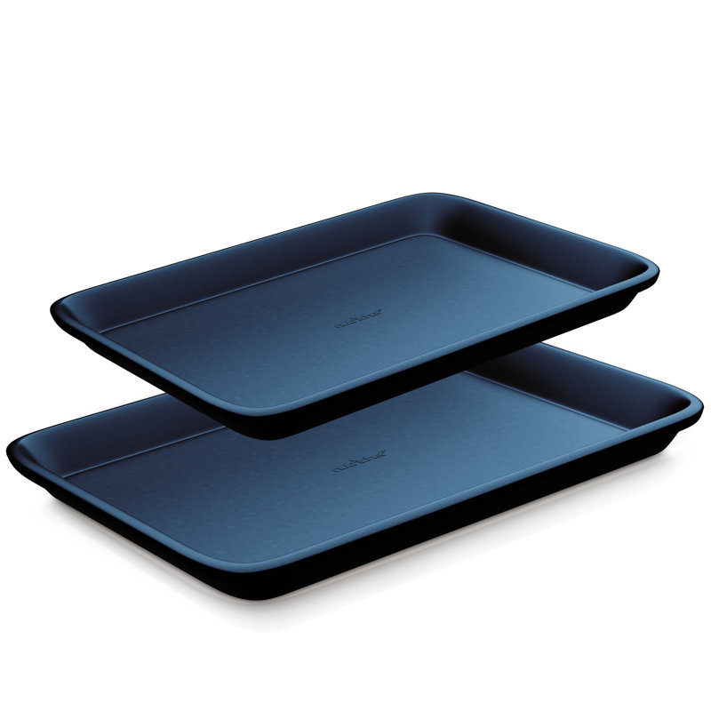 NutriChef 2 Piece Non-Stick Steel Bakeware Set, Blue