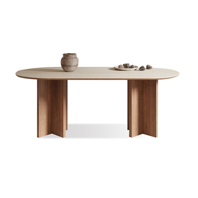 White Oval Sintered Stone tabletop with Carbon Steel Dining Table For Dining Room/Kitchen