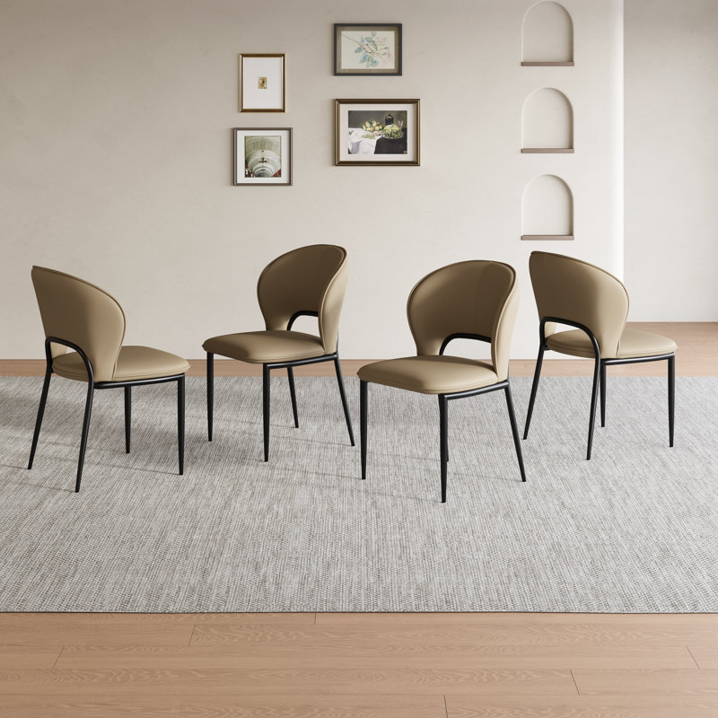 Modern 4-Leg Upholstered Chair(Set Of 4), 4, Brown