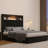 Luxurious Velvet Bed With Storage Shelf And Usb Port, Modern Black Design