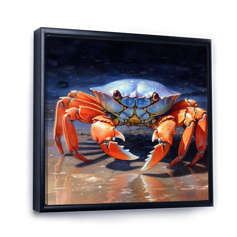 Crab Beachcombers V sur toile, H 30 po x l 30 po x P 1 po, Cadre flottant noir