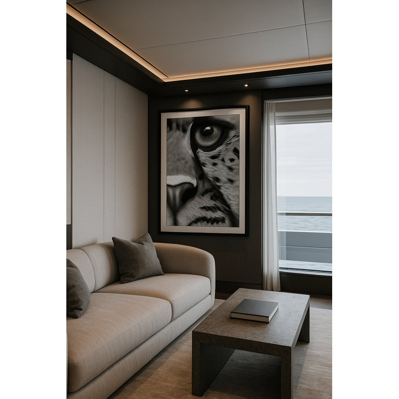 Art mural encadré prédateur par Kasian Art Studio - cadre noir