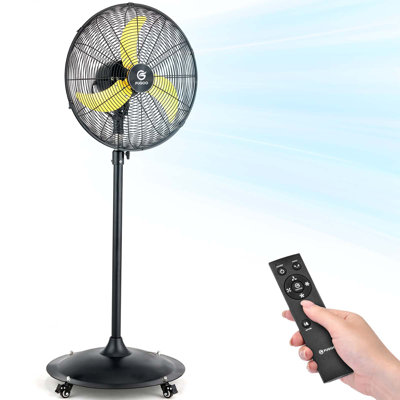 20'' Outdoor Quiet Oscillating Pedestal Fan With Remote Control,All Sealed BLDC Motor, 4-Speed Waterproof Outdoor Fan, Heavy Duty Industrial Fans for House,Patios, Commercial, Garage, Warehouse