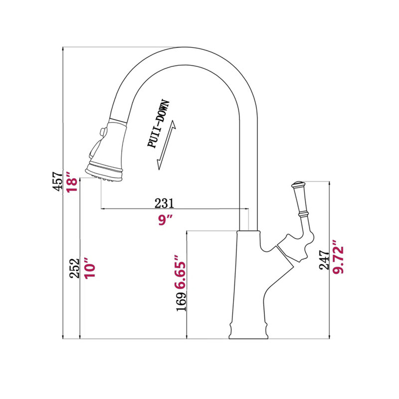 Single Handle Pull Out Kitchen Faucet
