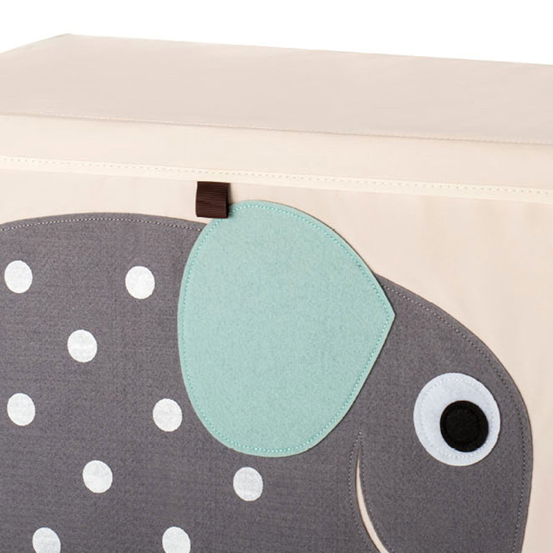 3 Sprouts  - Toy Chest Storage Box for Kids Playroom, Elephant