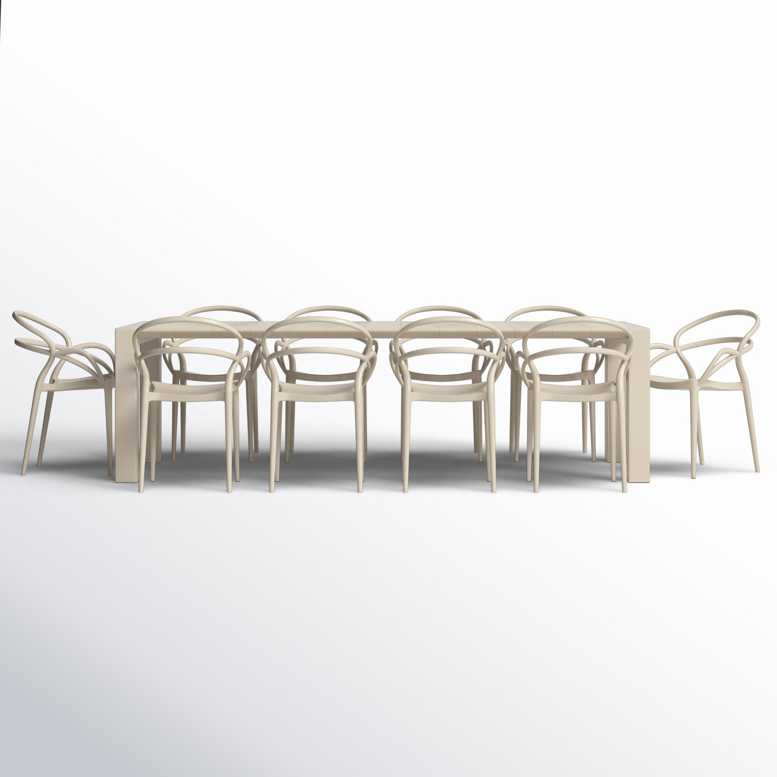 Comet 39" Patio Dining Set, Dove Gray