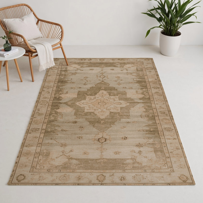 Tapis d'intérieur et d'extérieur surteint beige