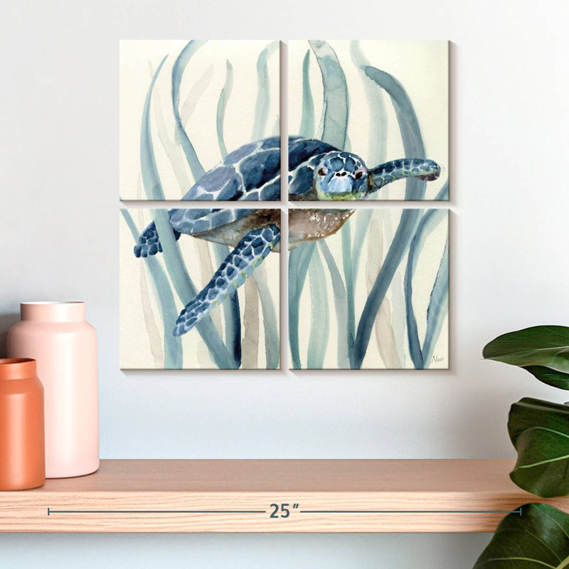 Brampt Turtle In Seagrass I, 18" H x 18" W