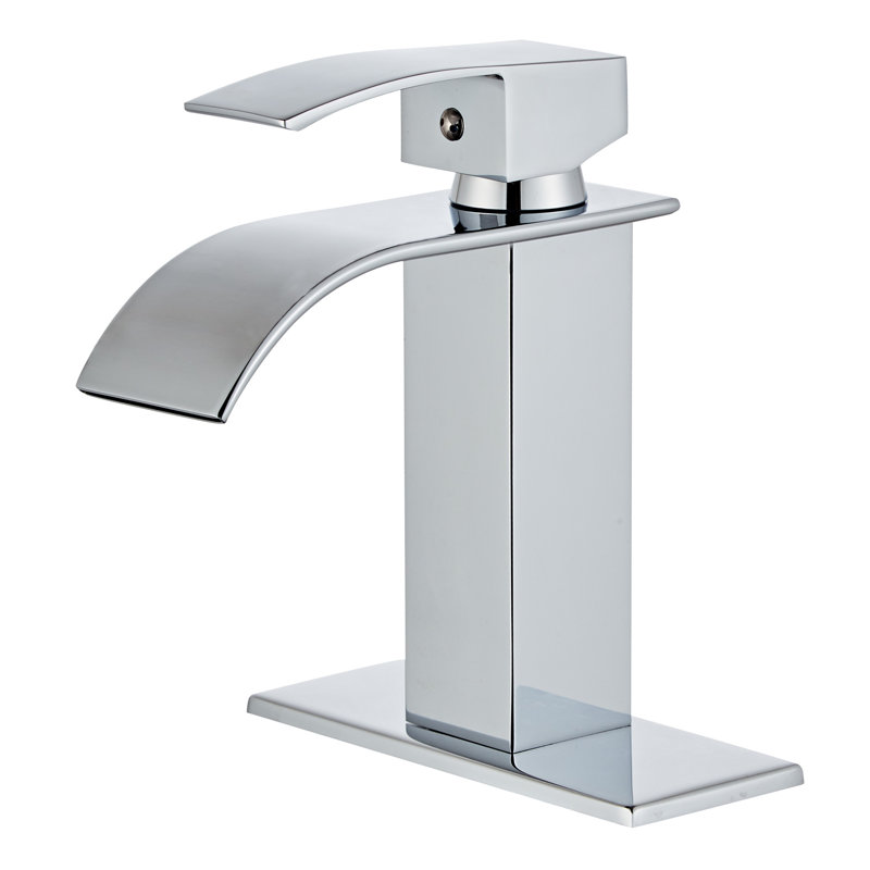 Robinet de salle de bain à un trou avec plateforme et drain, Chrome