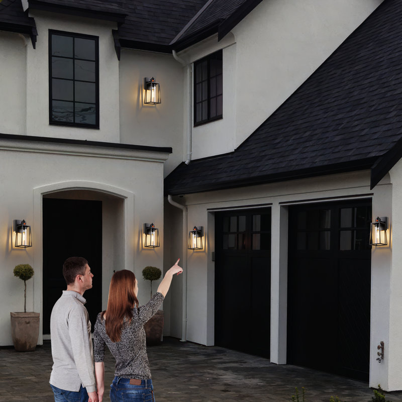Modern Dusk to Dawn And Motion Sensor Outdoor Wall Light With Clear Glass 