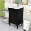 Meuble-lavabo autoportant avec lavabo en céramique et rangement spacieux rétro-336888644