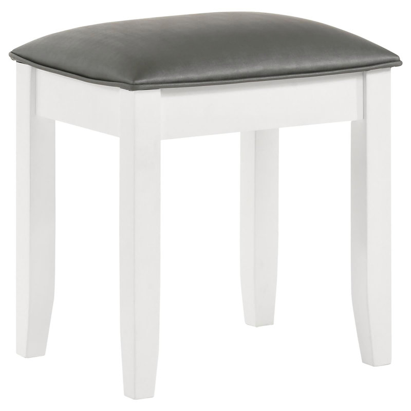 Tabouret de coiffeuse blanc avec siège rembourré