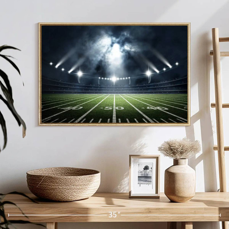 Grand Football Stadium, 46" X 31", Floating Frame Gold