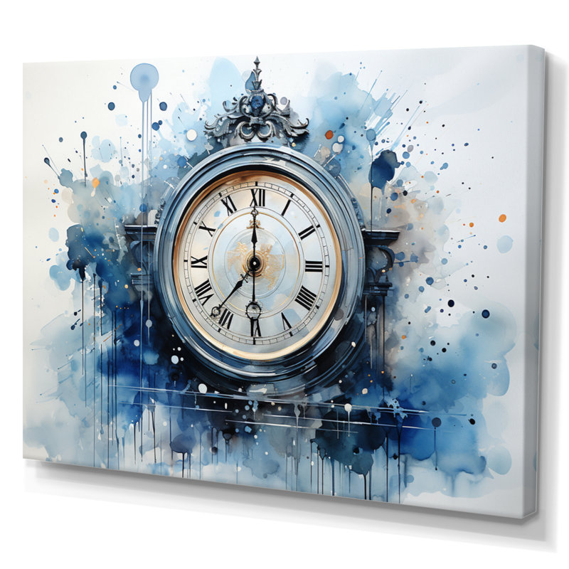 Horloge, art moderne, Toile tendue, H 12 po x l 20 po x P 1 po