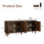 Buffet en bois massif cannelé avec 4 portes, finition noyer-118705455