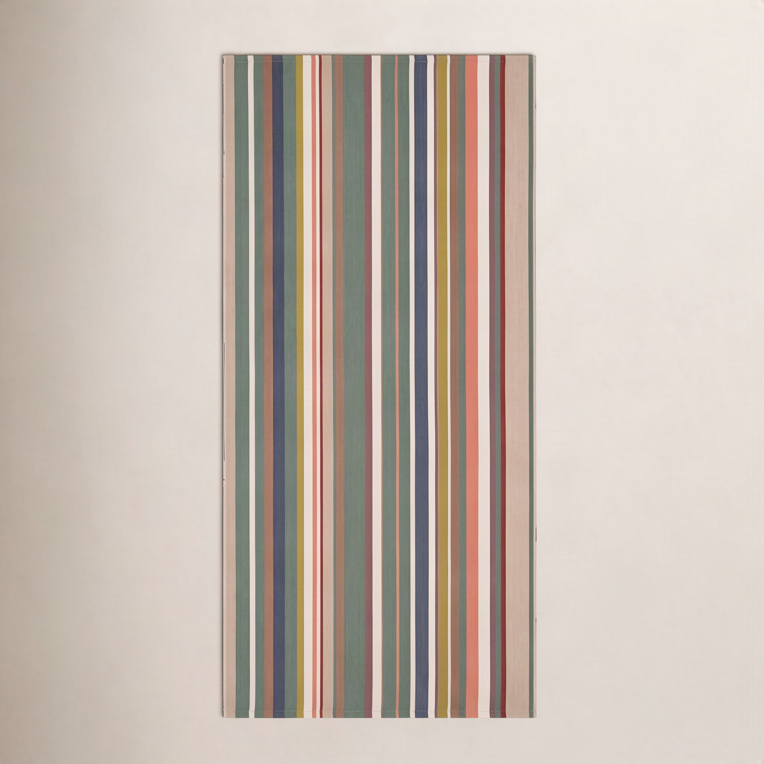 Godina Blue Red Hand-Woven Striped Rug, Runner 3' x 8'