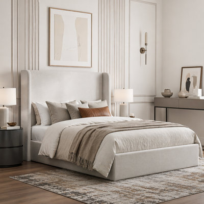 Carmen Upholstered Wingback Bed