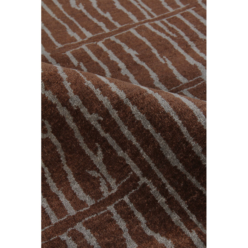 Metropolitan Wool Geometric Area Rug in Brown, Rectangle 9' x 10'