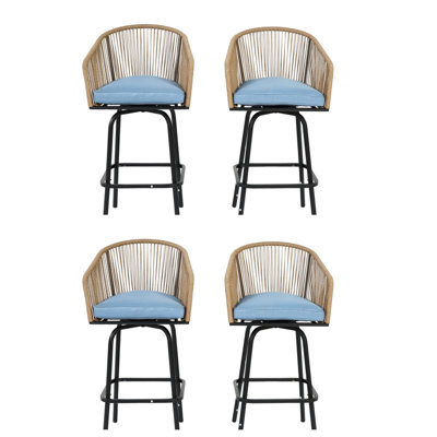 Ensemble de 4 tabourets de bar d'extérieur (excluant la table)