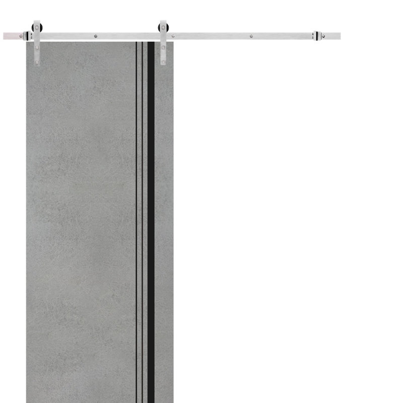 Porte de grange en bois massif massif, Béton, 32 po x 80 po