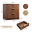 Ensemble de 2 tables de chevet 3 tiroirs, table de chevet en bois cannelé, ensemble de 2 tables de chevet, H 23,9 po x l 22,8 po x P 15 po, noyer-293338403-293338429
