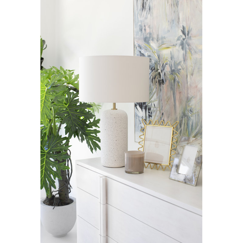 Margaret Blue-Grey Ceramic Table Lamp with Belgian Linen Shade