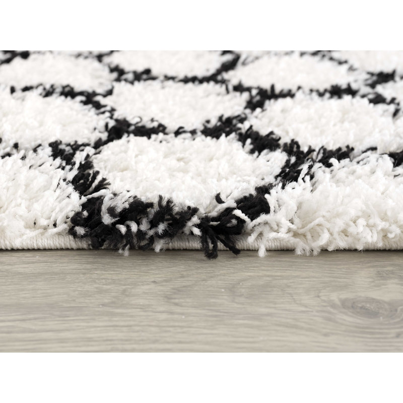 Tapis blanc à motif géométrique Esquer, Rectangle 2 pi x 3 pi