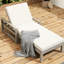 Chaises longues extérieures, dossier ajustable, 5 places. Chaises longues de patio pour piscine, jardin, terrasse, pelouse, grises. Bois et tissu. 22 kg, 400 unités offertes. Sécurité garantie.