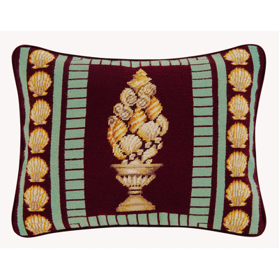 Seashell Topiary Needlepoint Pillow