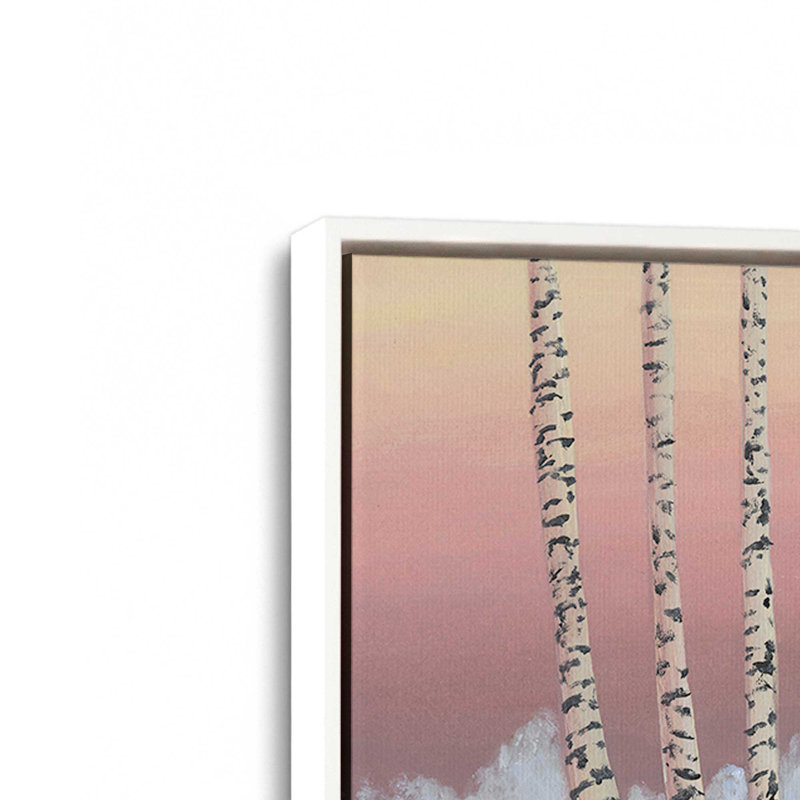 «Birch Stand II» par Michael Willett, reproduction d'art sur toile, Floater Framed without Mat, H 12 po x l 16 po, Blanc