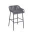Ensemble de 2 tabourets de bar d'extérieur, corde gris foncé-1930669583