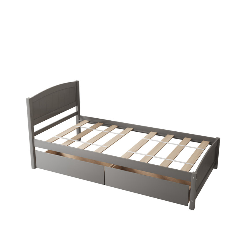 Lit plateforme avec rangement Kaoru, gris
