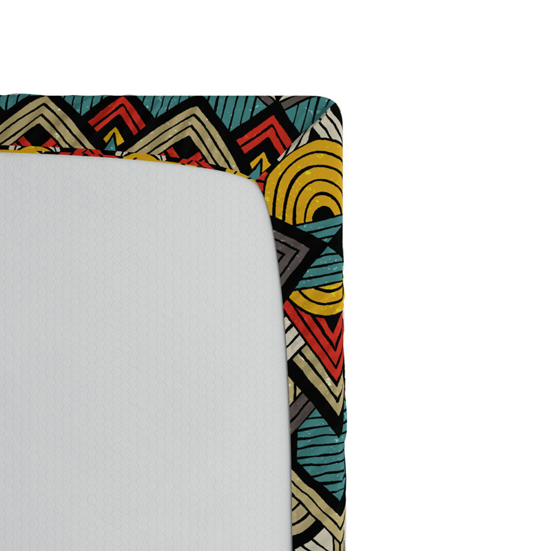 Microfiber Geometric Fitted Sheet, Twin XL Fitted Sheet