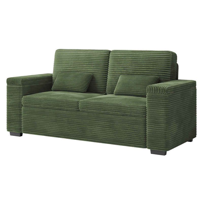 2 Seater Corduroy Sofa, Green