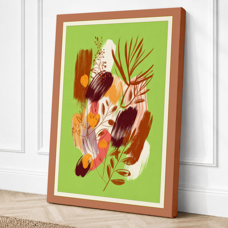 Dried Botanicals Study Botanical - Wrapped Canvas, 30x20 - 76.2 x 50.8 cm, Terracotta Border