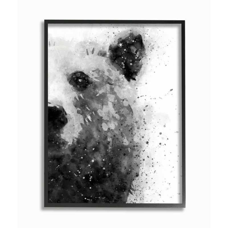 «Forest Bear Watercolor Wild Animal Black White» par Daphne Polselli - impression d'art graphique, H 20 po x l 16 po