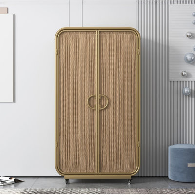 Modern Simple Iron Wardrobe by Everly Quinn