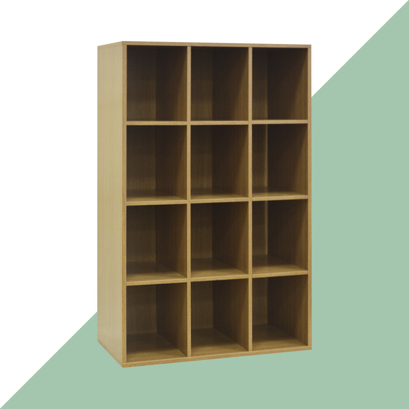 12 Pair Stackable Shoe Storage Cabinet, Oak