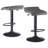 Melaine Adjustable Height Swivel Stool in Gray Faux Leather, 34.22'' H X 15.12'' W X 15'' D