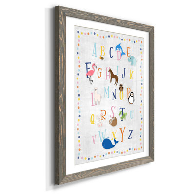 Animal Alphabet - Reproduction d'art graphique sur papier encadré