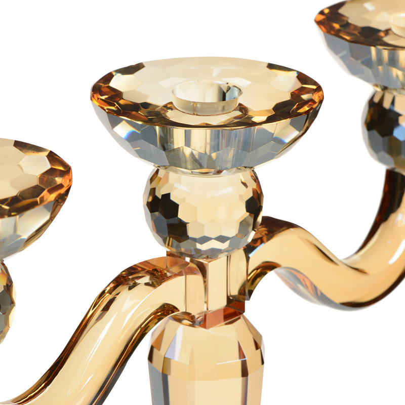Crystal Tabletop Candelabra, Copper