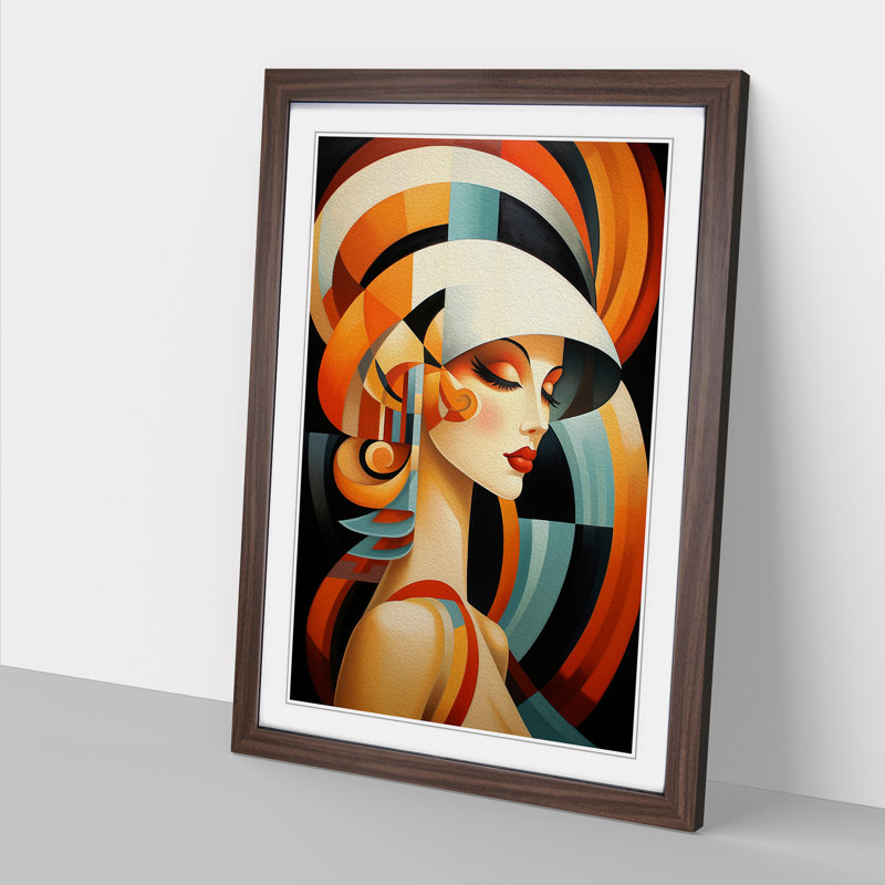 Single Picture Frame Print on Wood, 46cm H x 34cm W, Walnut Framed