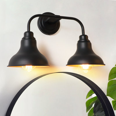 Yorklyn Matte Black Dimmable Vanity Light