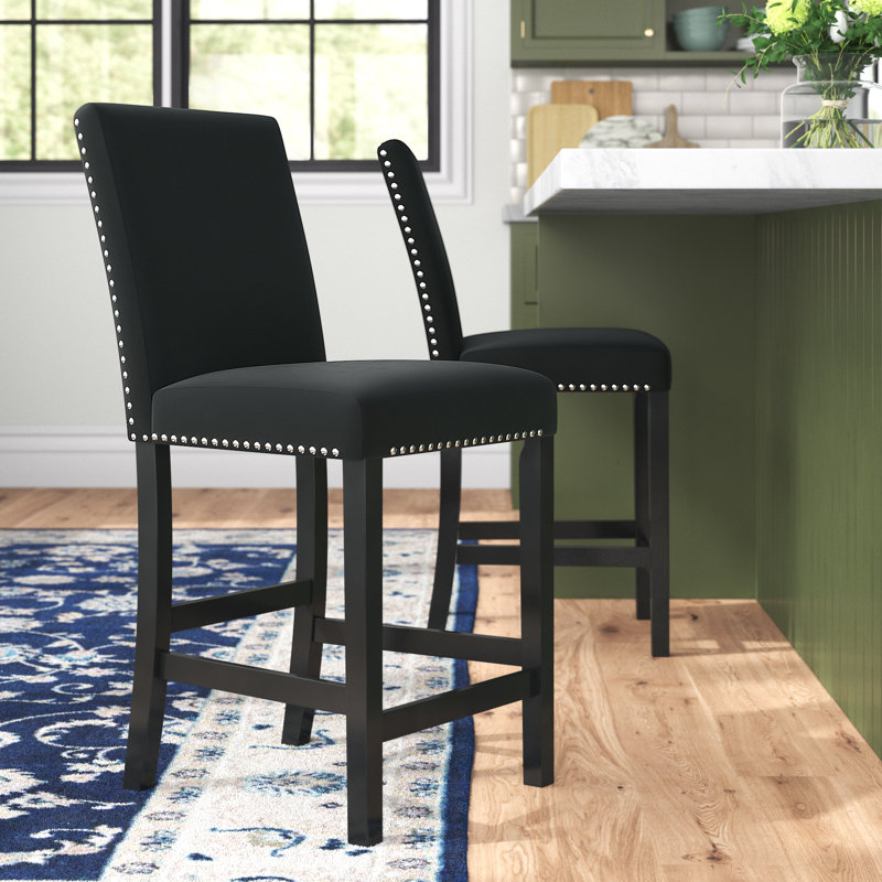 Ebeling Upholstered Counter Stool, Black