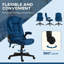 Fauteuil de bureau vibrant à haut dossier en velours-256691250-256691249