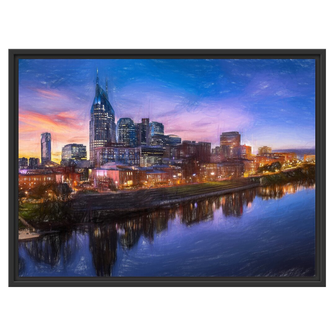 Gerahmtes Wandbild Nashville Skyline Panorama