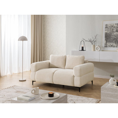 2-seater Sofa With Cardea In Soft Textured Fabric And High Seating Comfort