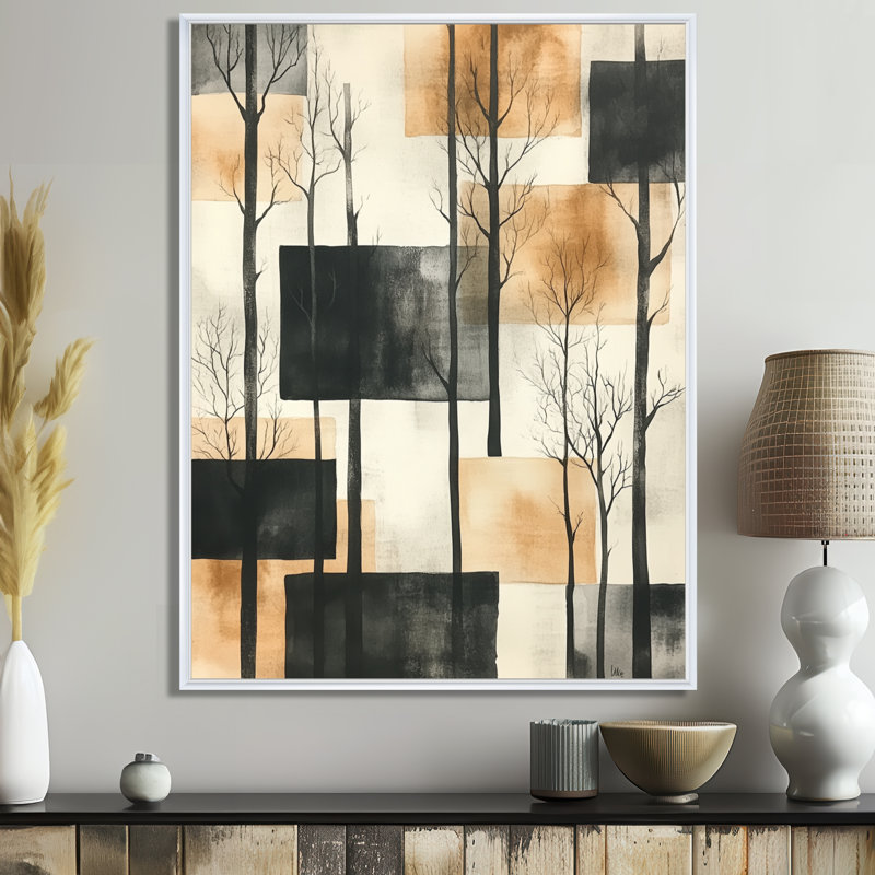 " Silent Winter Woodland ", H 20 po x l 12 po, Cadre flottant blanc