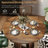 5-piece Round Pedestal Dining Set With Cane Back Cantilever Chairs-1695141945
